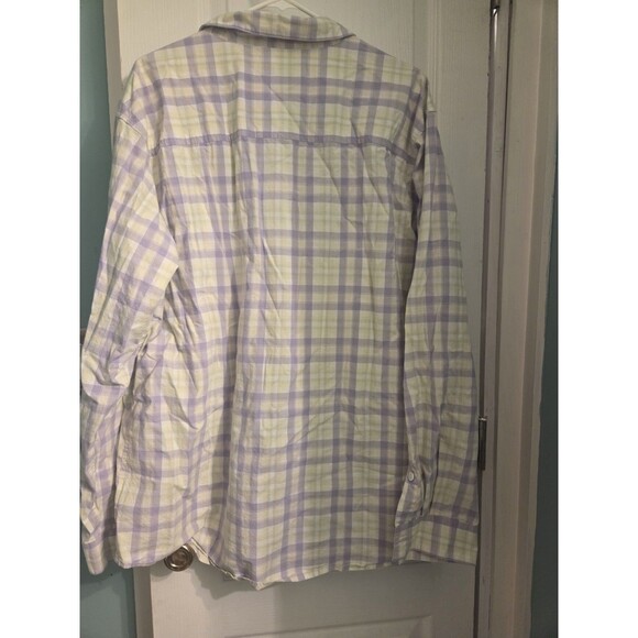 !Columbia Steeple Ridge Long Sleeve Purple Lime Green Tartan Plaid Shirt Mens XL - Picture 2 of 6